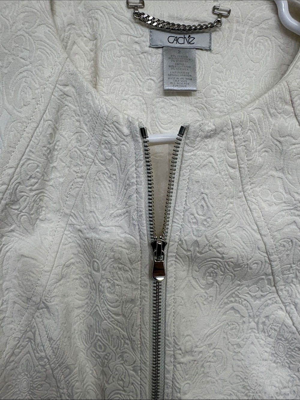 Cache White Embossed Zip-Front Blazer - Picture 4 of 11